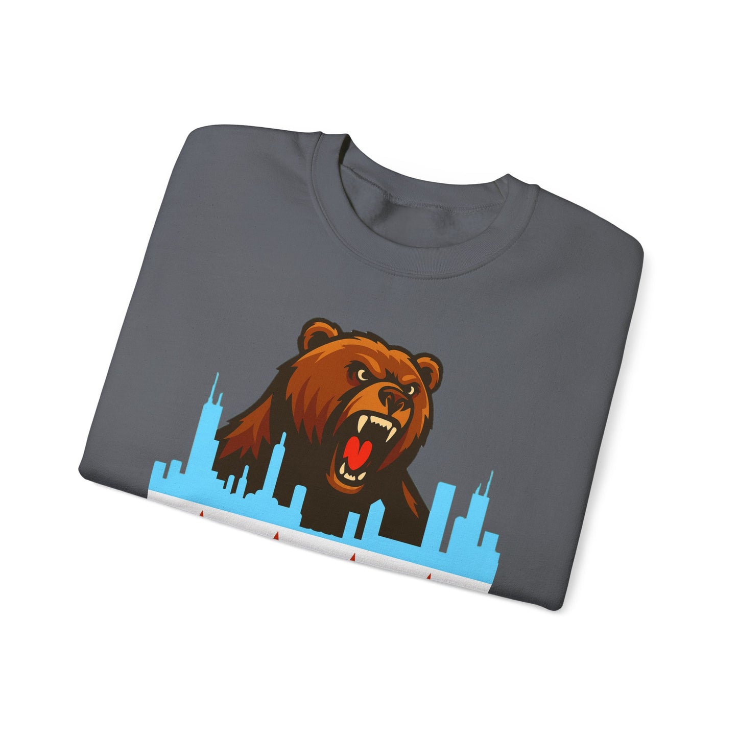 Chicago Bears Skyline Sweatshirt — "I Just Wanna WIN!" Flag Crewneck