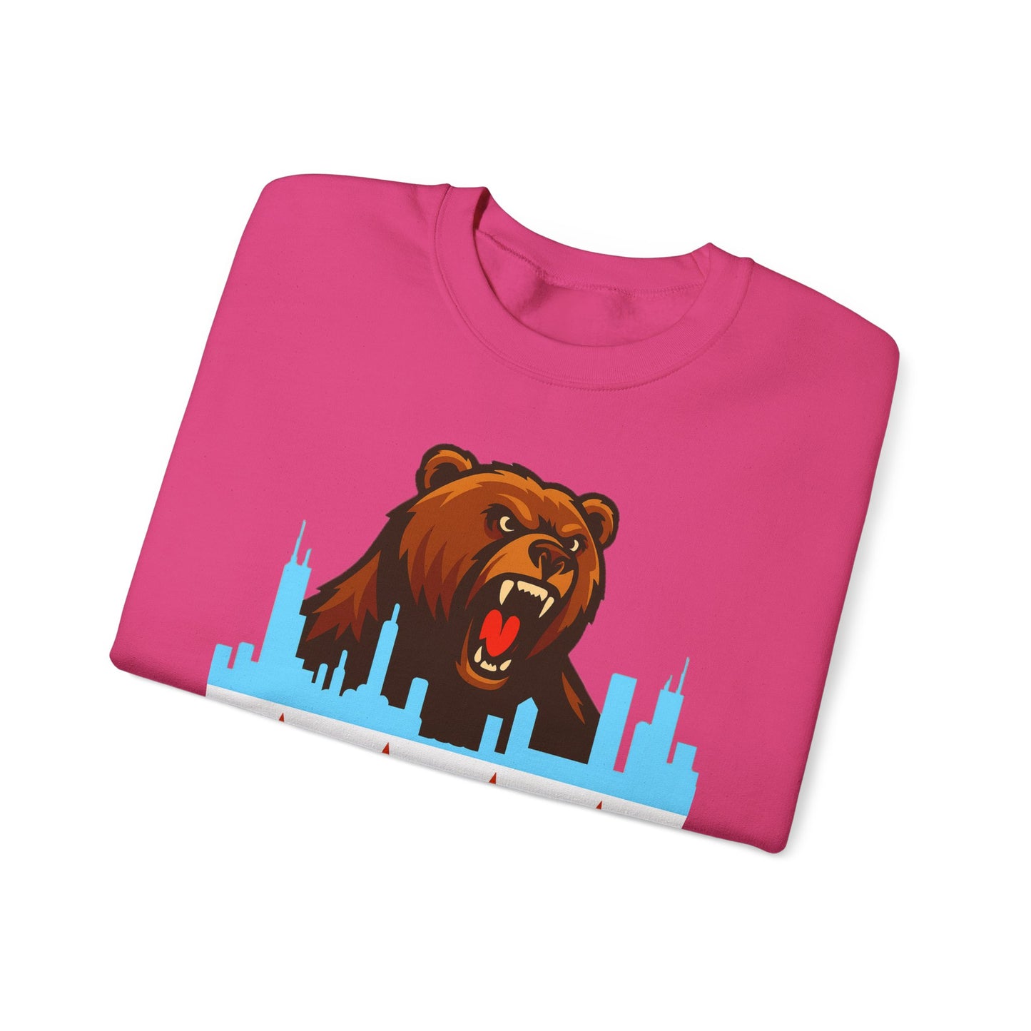 Chicago Bears Skyline Sweatshirt — "I Just Wanna WIN!" Flag Crewneck