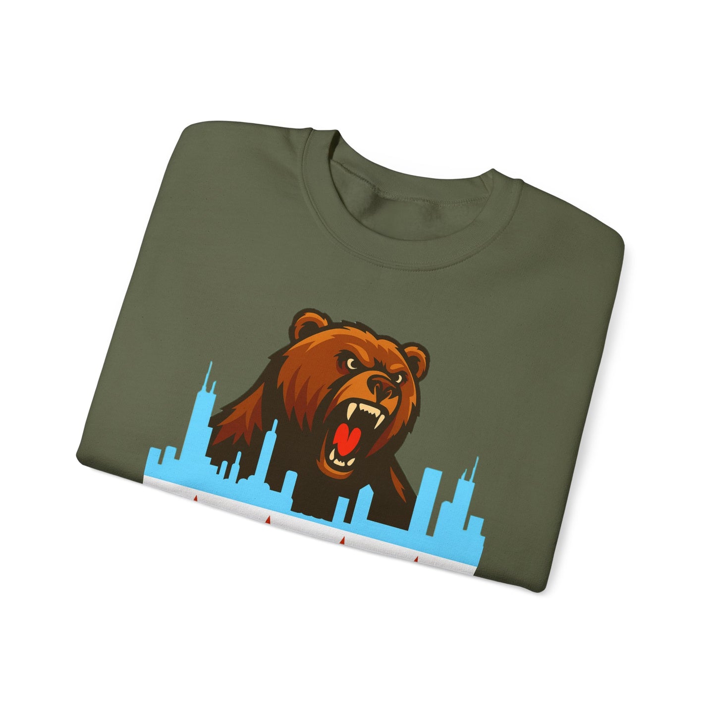 Chicago Bears Skyline Sweatshirt — "I Just Wanna WIN!" Flag Crewneck