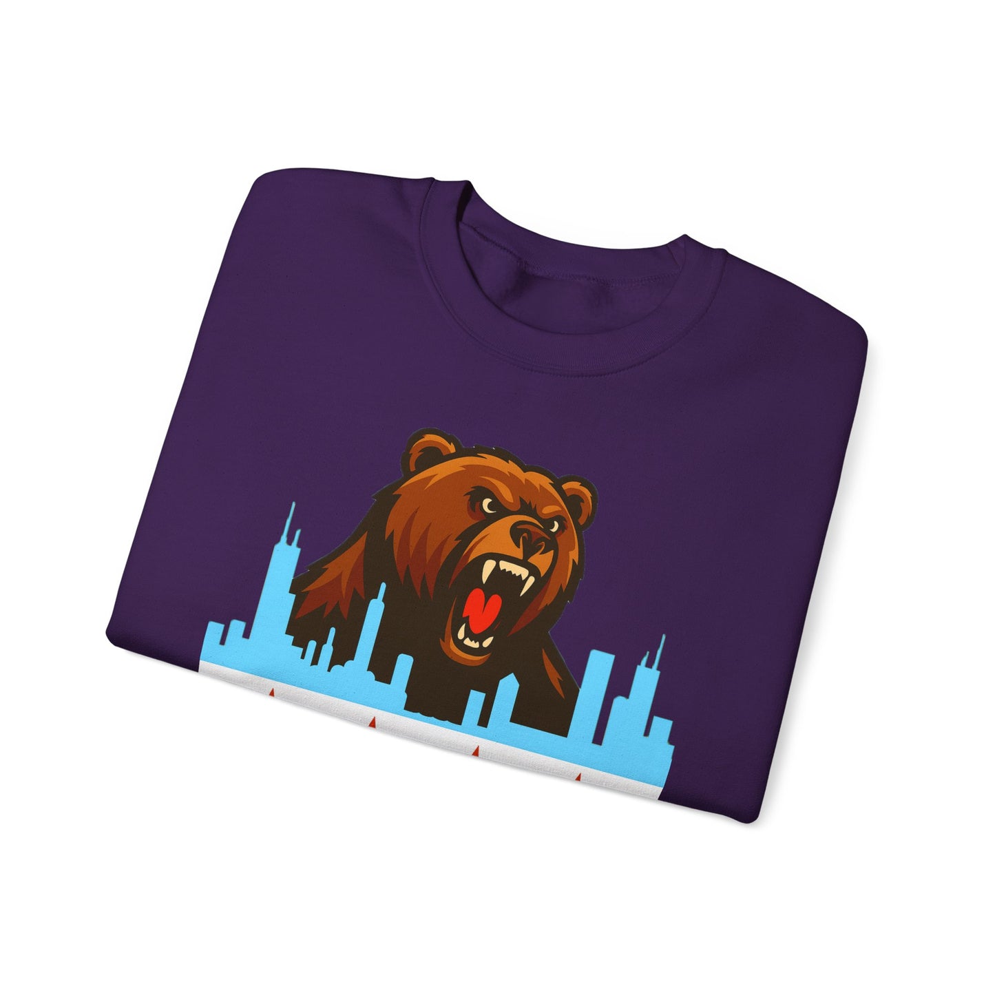 Chicago Bears Skyline Sweatshirt — "I Just Wanna WIN!" Flag Crewneck