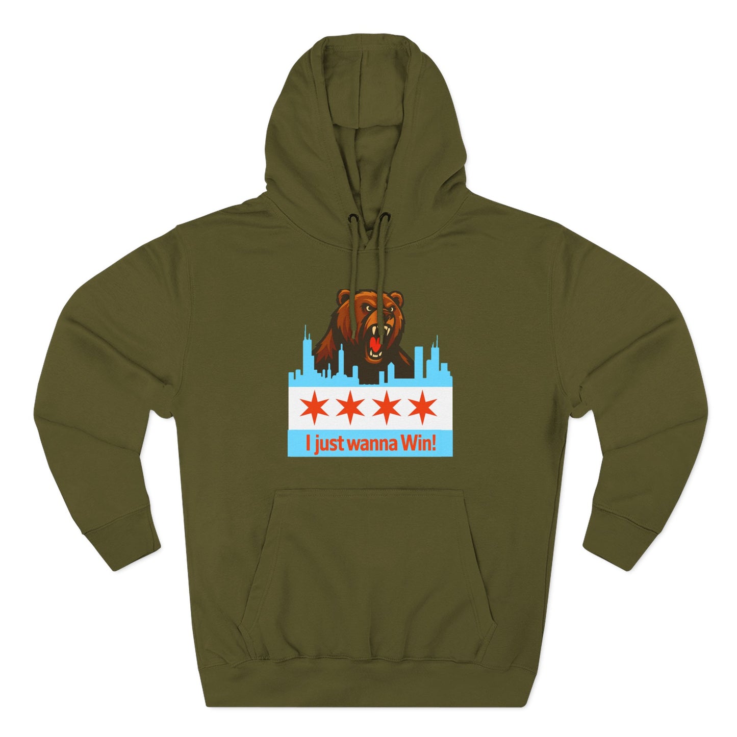 Hoodie — Chicago Bear 'I Just Wanna Win!' Skyline Graphic